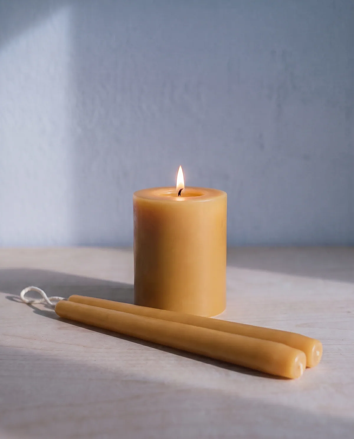 Beeswax Pillars & Tapers from Aurora Candle Works